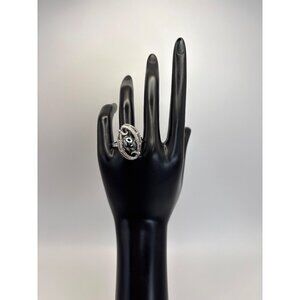 Sarah Coventry Vintage 1970s  Ebb Tide Silver Tone Hematite Adjustable Ring